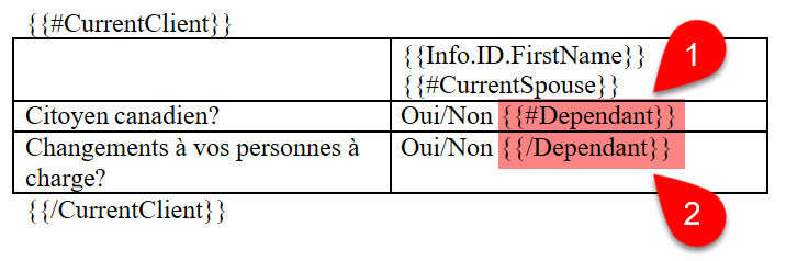 Masquer une rangée