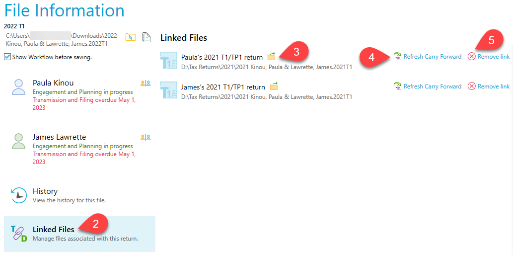 Screen Capture: View Linked Files
