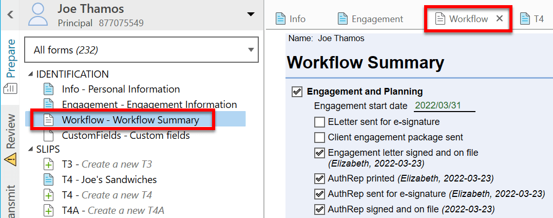 Screen Capture: Workflow Summary