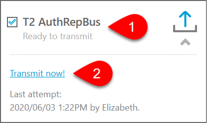 Screen Capture: Transmit the AuthRepBus