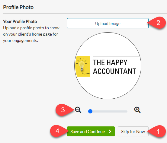 Capture d'écran : Télécharger une photo de profil dans TaxFolder