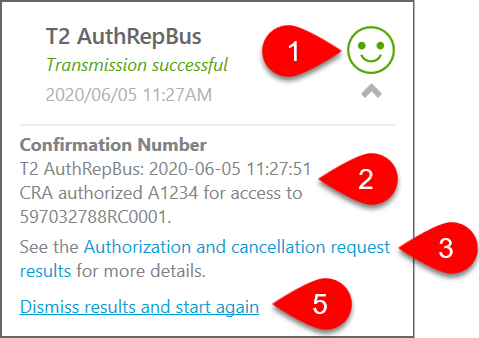 Screen Capture: AuthRepBus Success