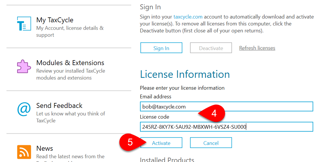 Screen Capture: Enter license Code | Help Screen
