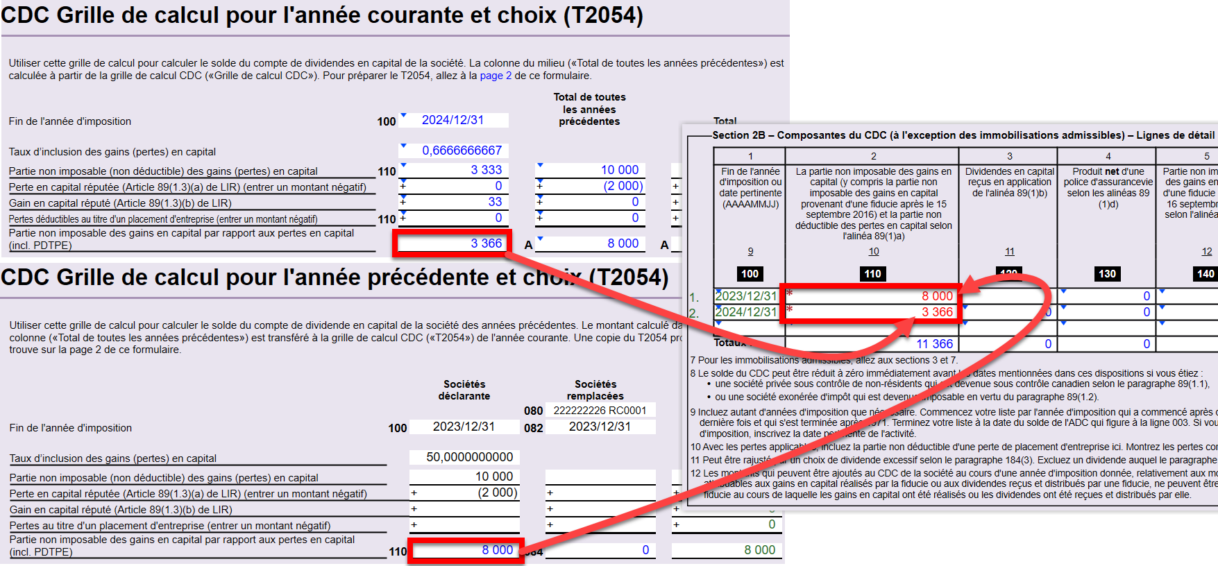 Capture d'écran : Remplacez le montant à la colonne 2