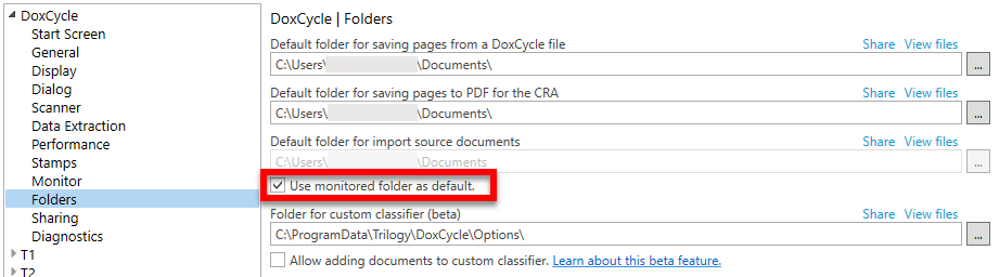 Screen Capture: New check box in Folder options