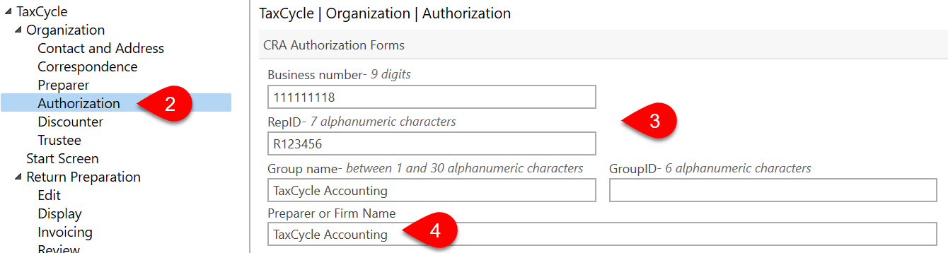 Authorization Options Taxcycle