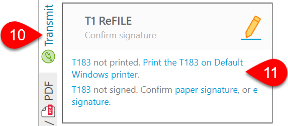 Screen Capture: Confirm signature of the T183