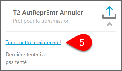 Capture d’écran : transmettre annulation