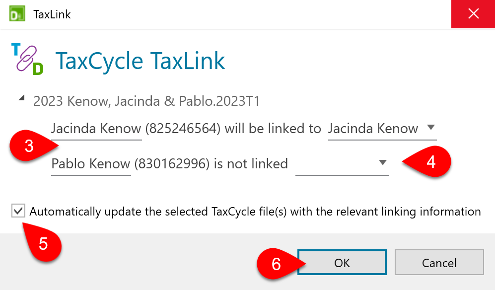 Screen Capture: TaxCycle TaxLink