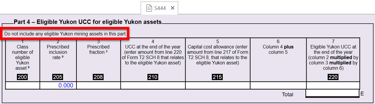 Screen Capture: S444 Part 4 table