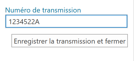 Capture d'écran : Champ numéro de soumission