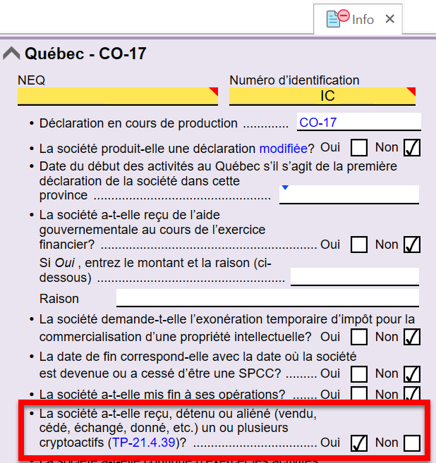 Capture d'écran : Question sur la grille de calcul Info