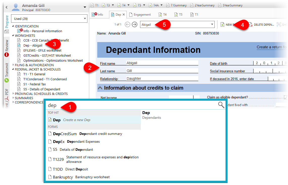 Create a new Dep worksheet