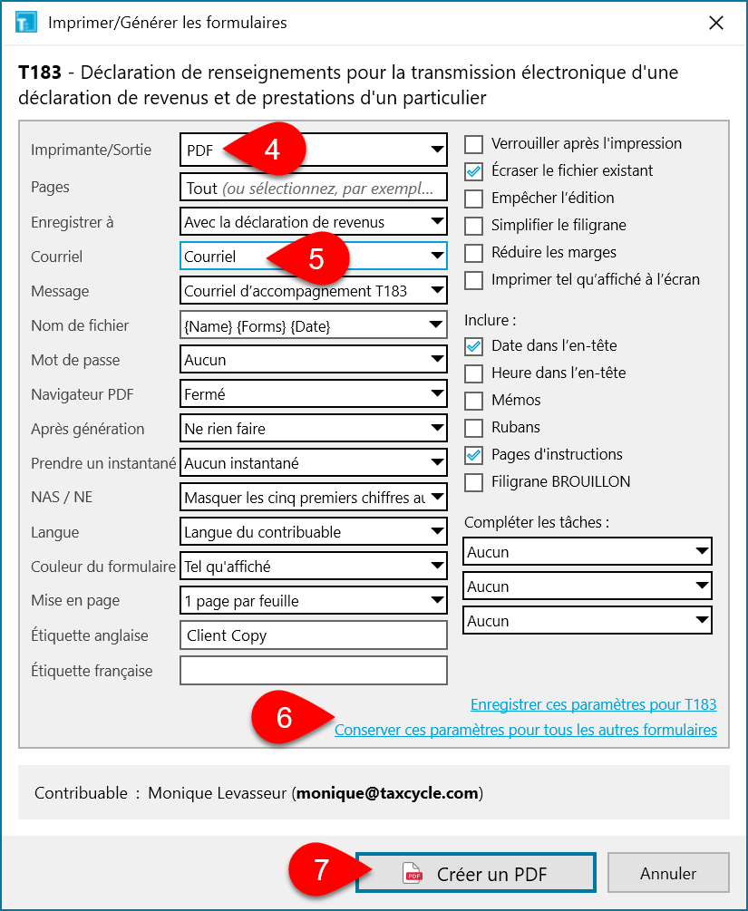 Options impression