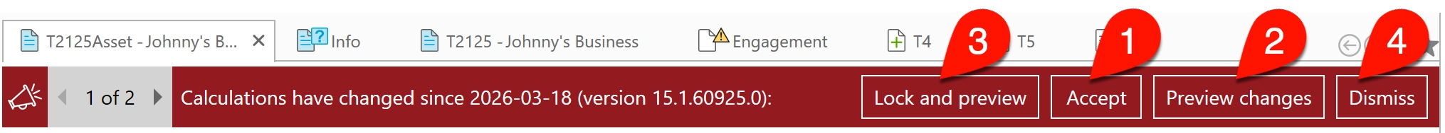 Screen Capture: Calculations have changed