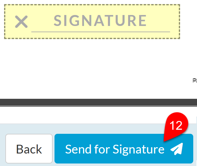 Screen Capture: Send for Signature