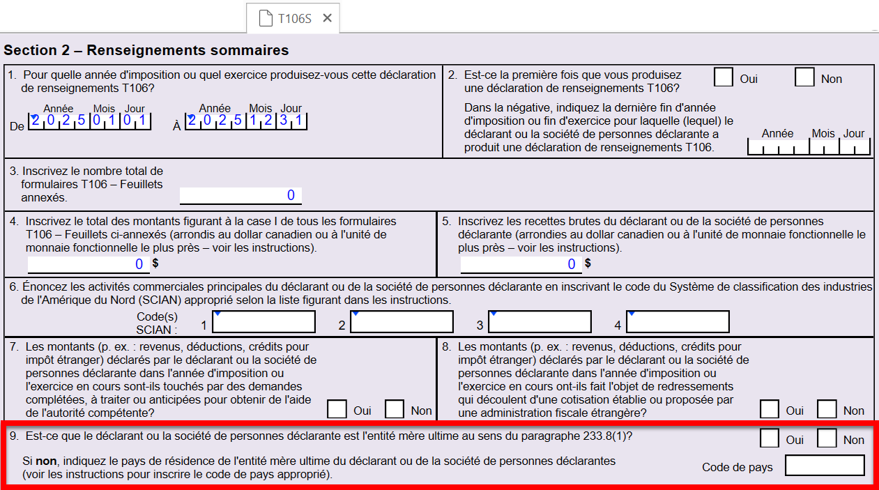 Capture d'écran : T106S 2025