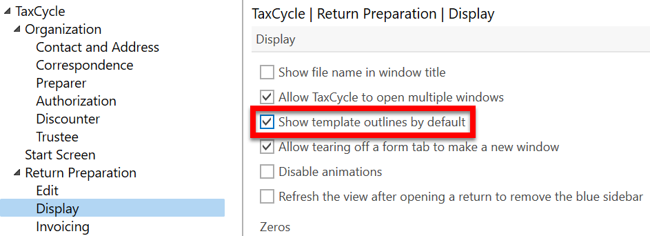 Screen Capture: Show template outlines by default