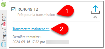 Capture d'écran : Transmettre la RC4649es feuillets modifiés