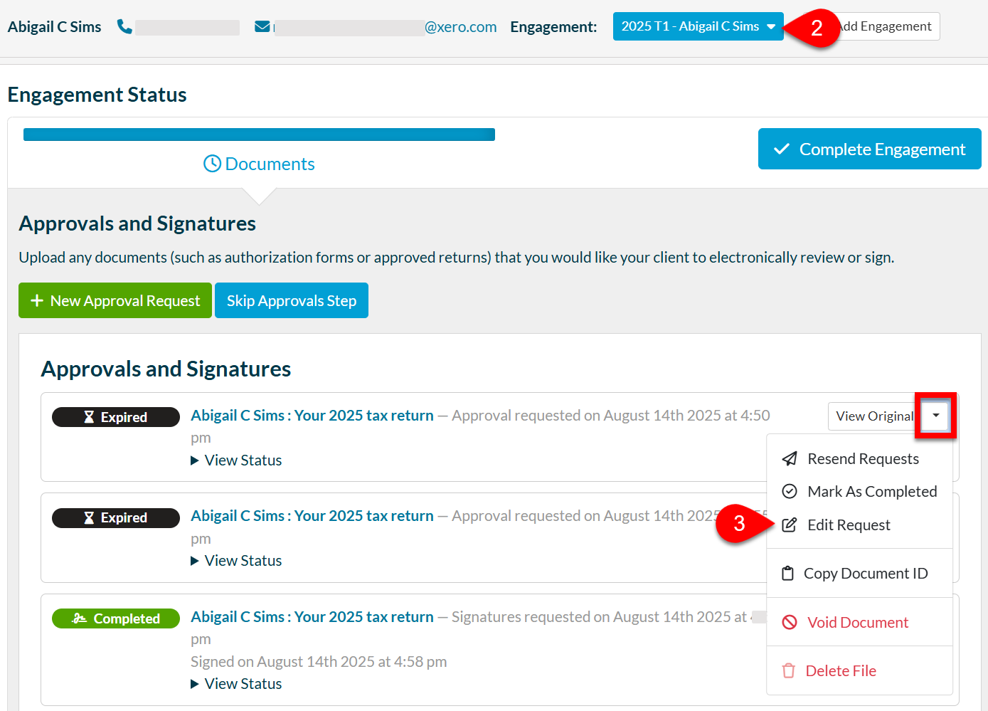 Screen Capture: Edit Request