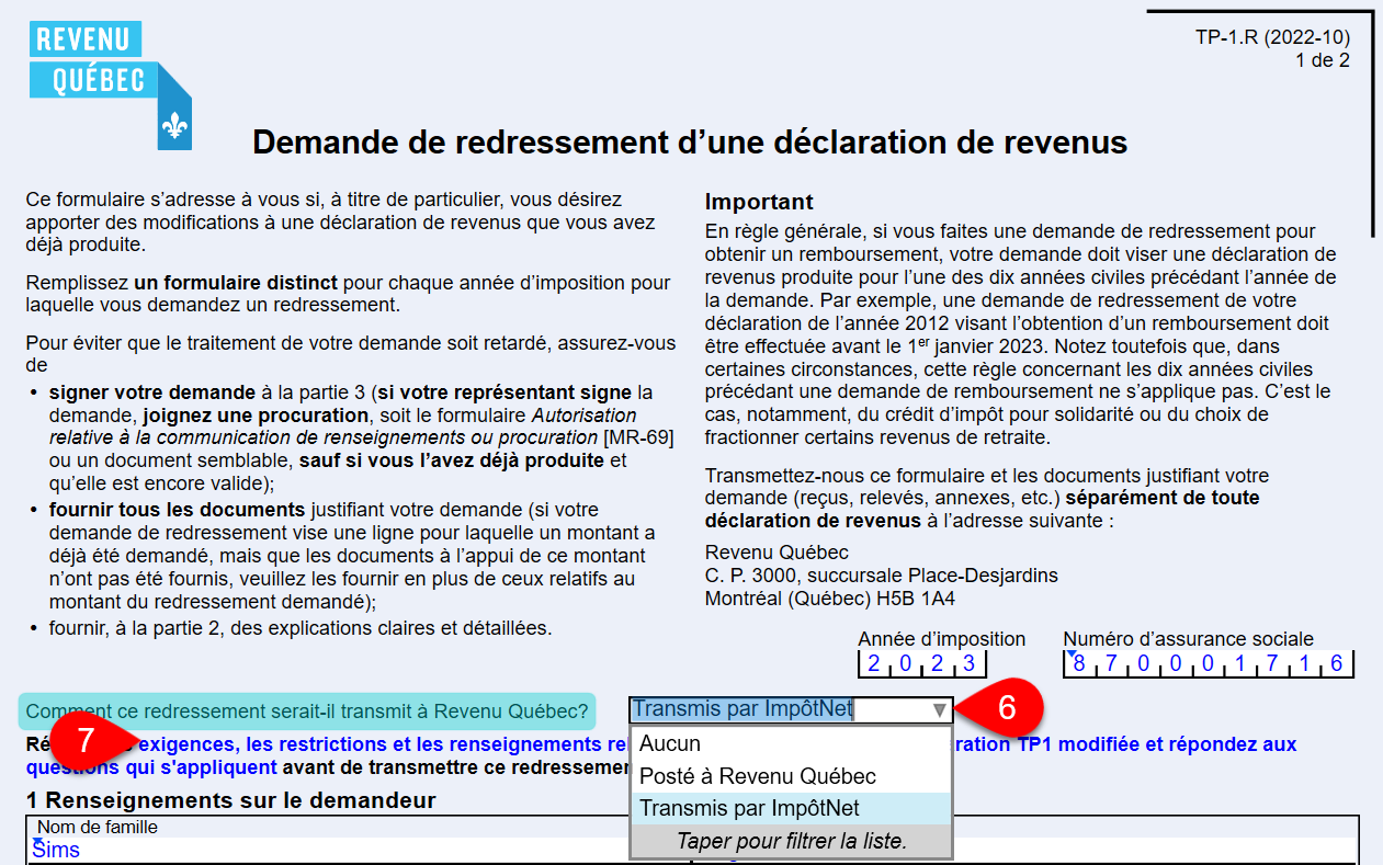 Capture d'ecran : TP1R