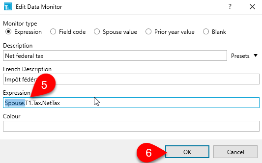 Screen Capture: Edit Data Monitor window