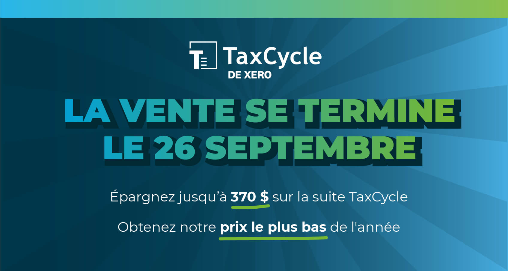 Il reste deux semaines pour obtenir le prix le plus bas — la vente se termine le 26 septembre