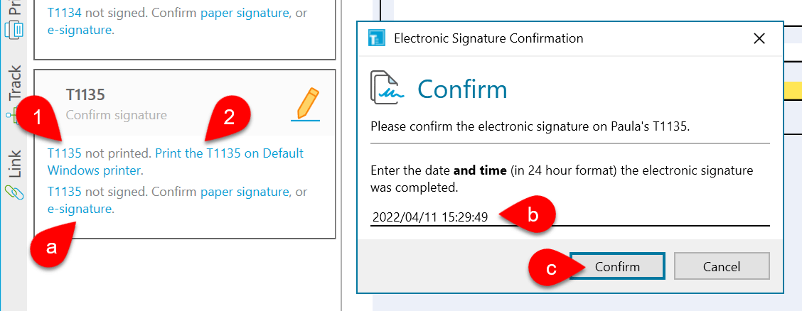 Screen Capture: Confirm Signature on T183