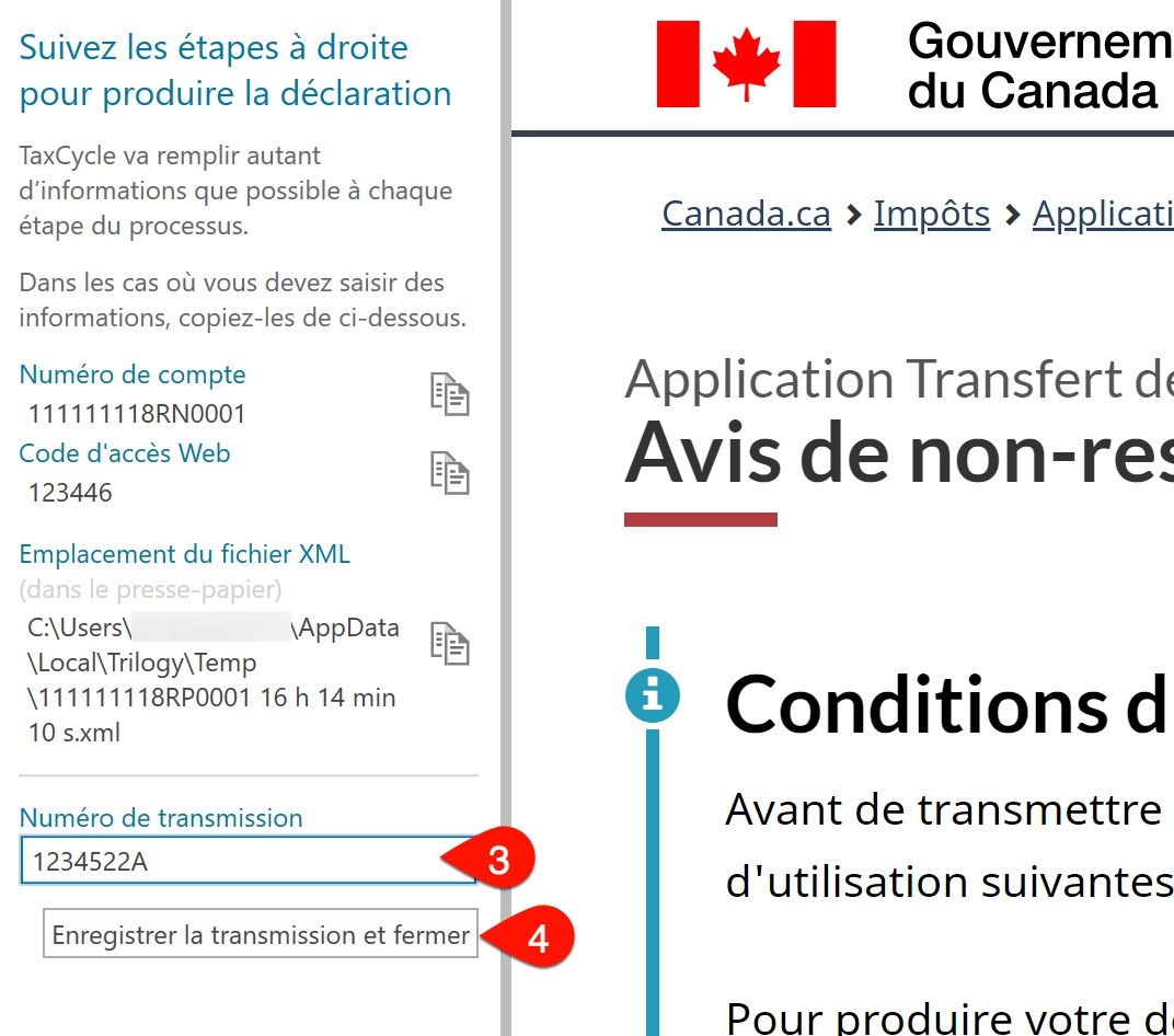 Capture d'écran : Enregistrer la transmission et ferme