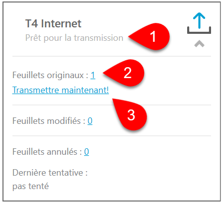 Capture d'écran : Transmettre maintenant!