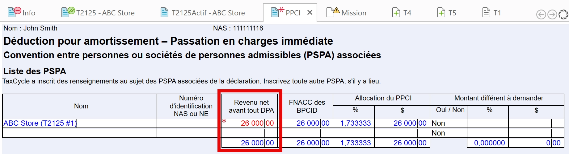 Capture d'écran : Substitution sur le grille PPCI