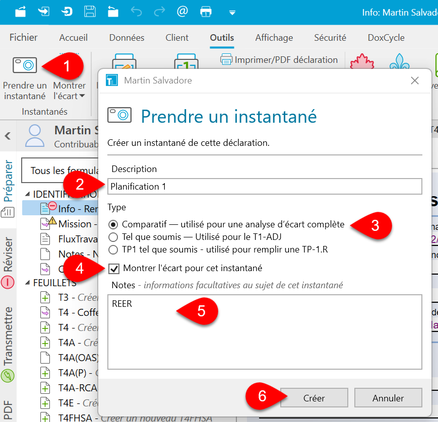 Capture d'écran : Prendre un instantané