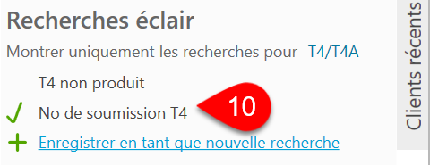 Capture d’écran : Enregistrer une recherche éclair