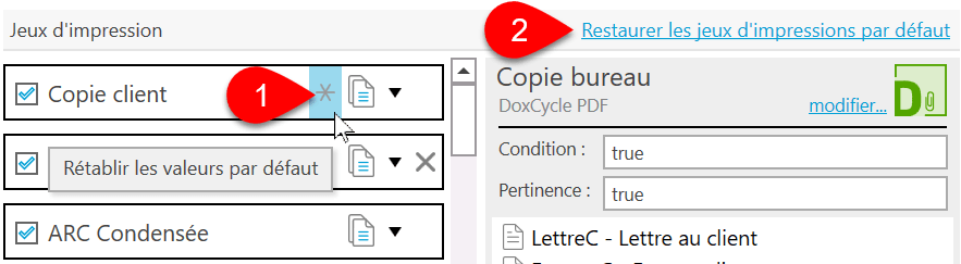 Image : restaurer un jeu d'impression