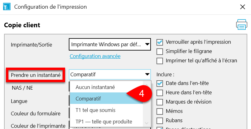 Capture d'écran : Prendre un instantané