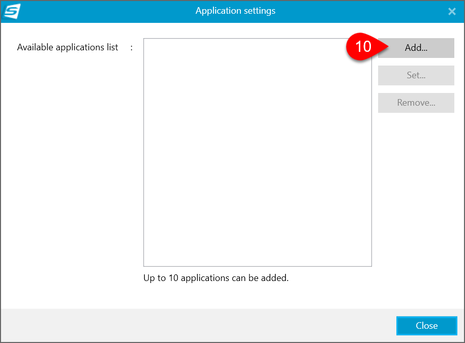 Screen Capture: Add application