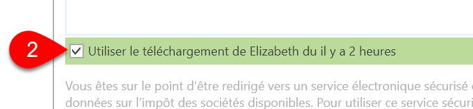 Capture d'écran : Utiliser le téléchargement de...