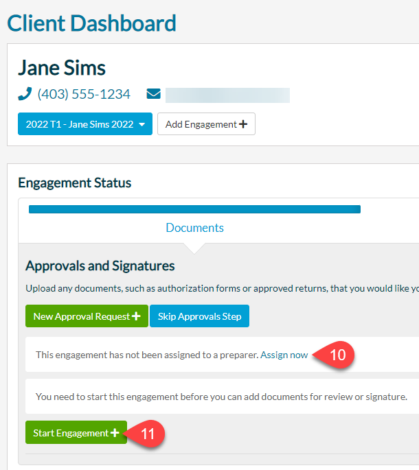 Screen Capture: New Unassigned Engagement