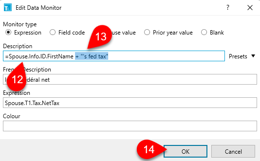 Screen Capture: Edit data monitor